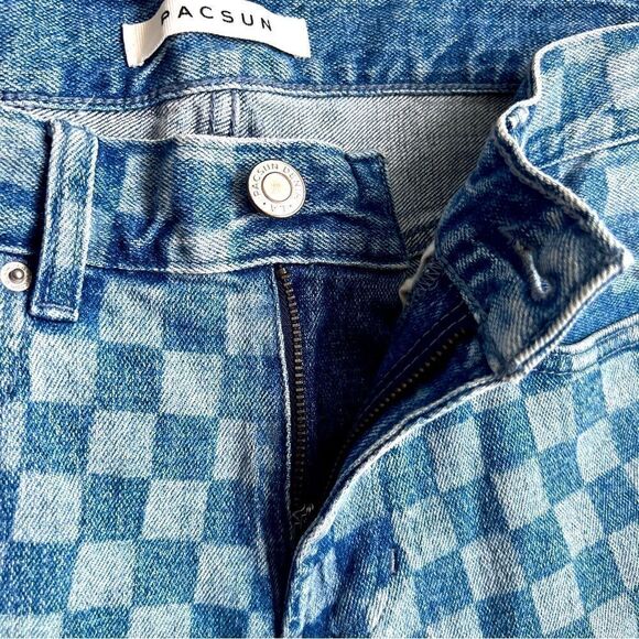 PACSUN Toby Slim Taper Vintage Men’s Checkered Loose Jeans Size 29 - Picture 8 of 10